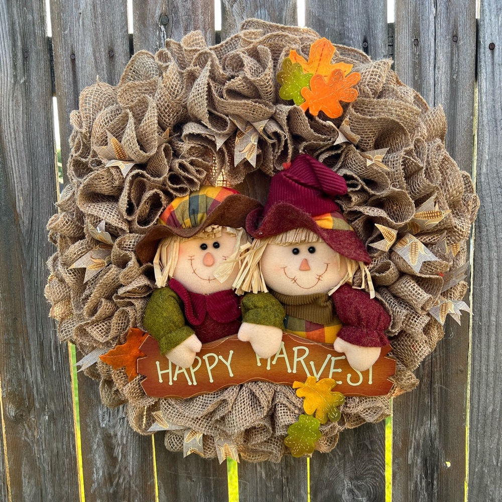 Fall burlap wreath
